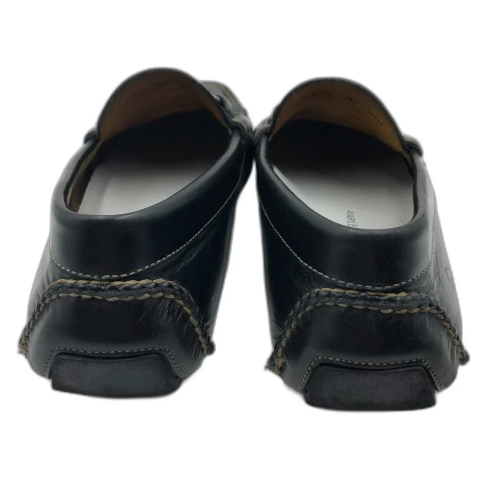 Peter Millar Men's Black Leather Slip On Loafers Driving Shoes Size 11.5M Brazil